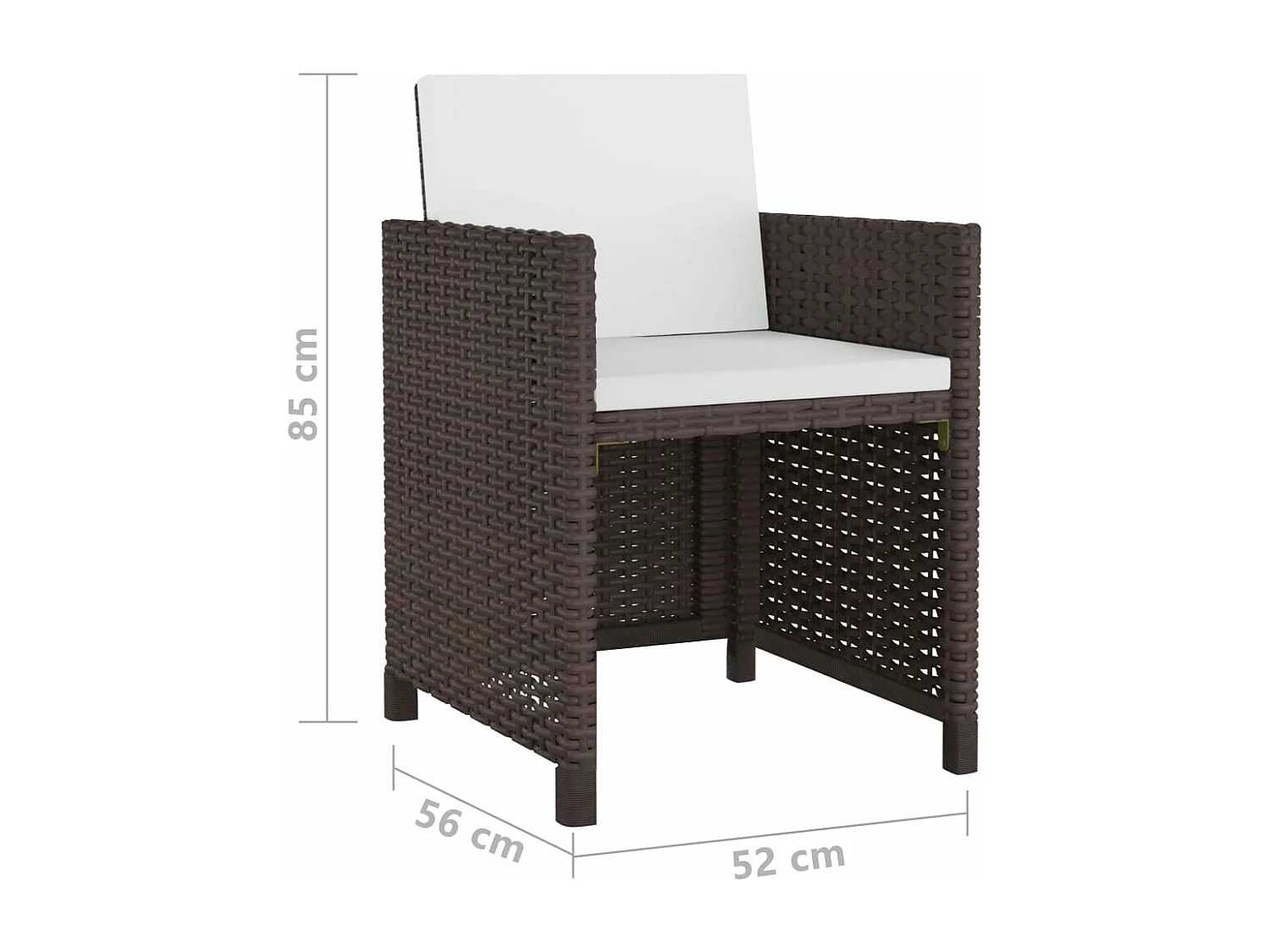 Set comedor de jardín 11 pzas y cojines ratán sintético marrón