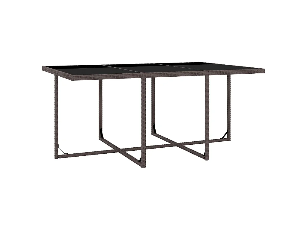 11 pcs conjunto jantar exterior com almofadões vime PE castanho