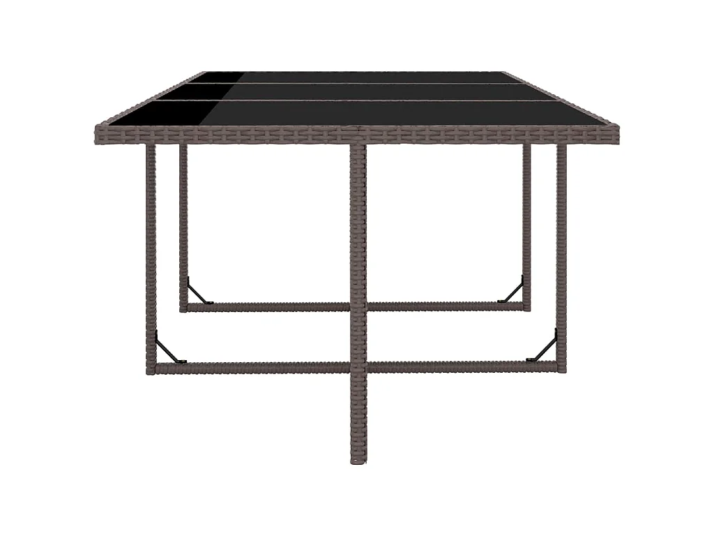 11 pcs conjunto jantar exterior com almofadões vime PE castanho