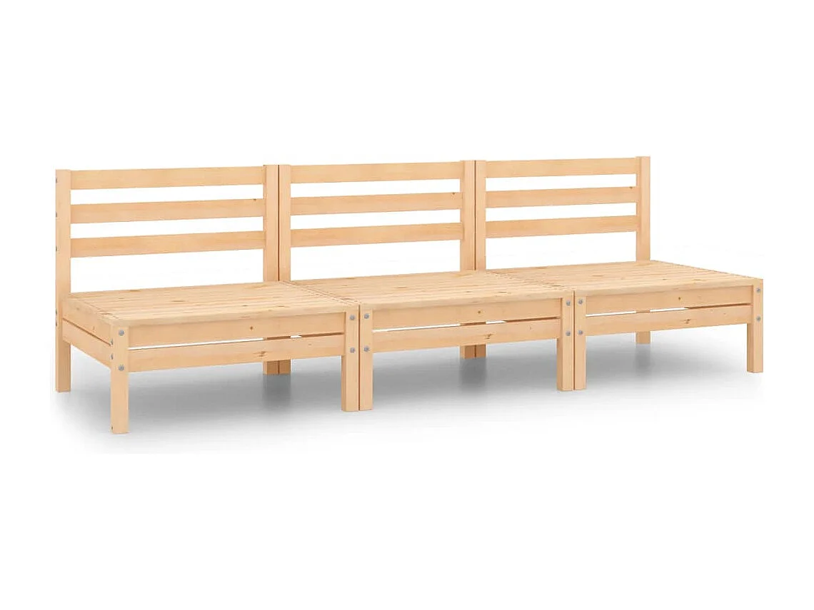 Salon de jardin 3 pcs Bois de pin massif