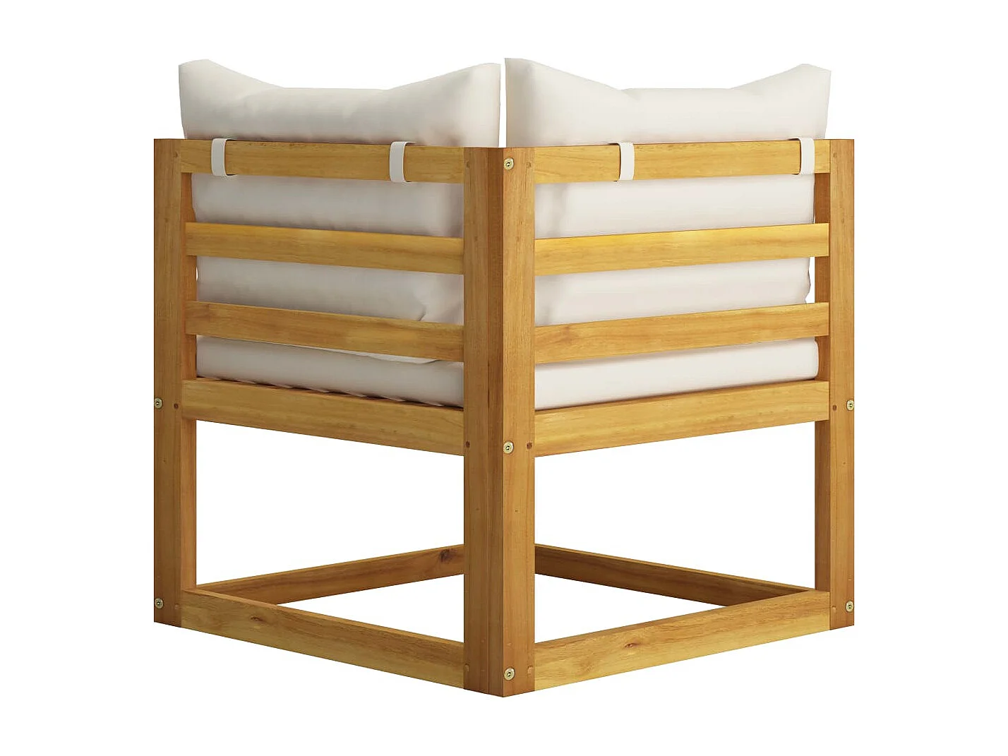 Salon de jardin 4 pcs avec coussin Crème Bois d'acacia solide