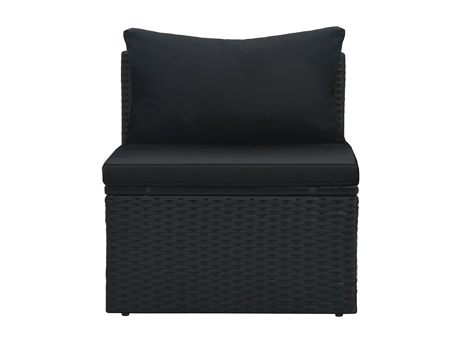 Salon de jardin 6 pcs avec coussins résine tressée noir