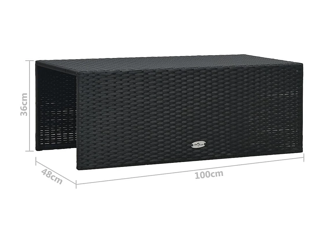 6 pcs conjunto lounge de jardim c/ almofadões vime PE preto