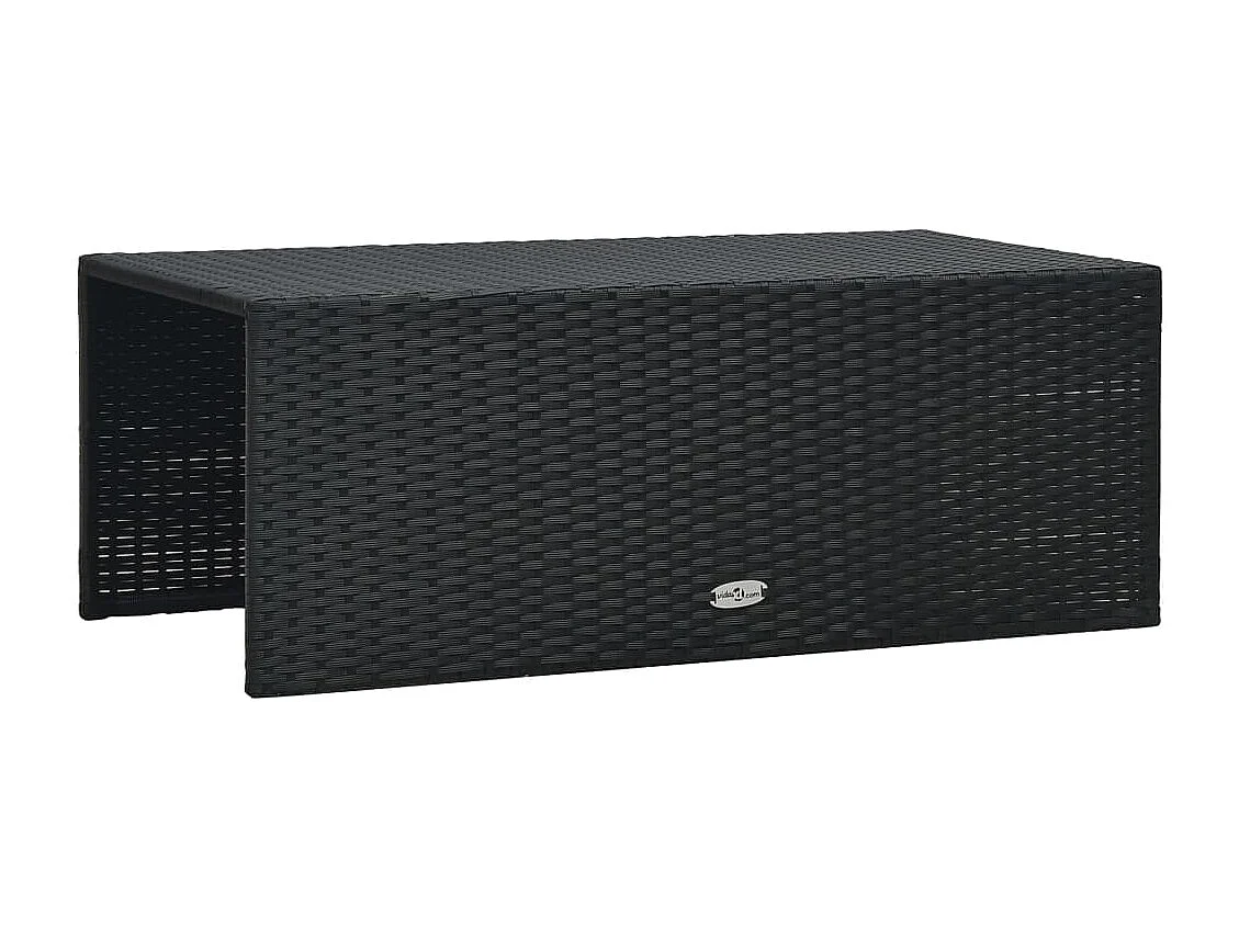 6 pcs conjunto lounge de jardim c/ almofadões vime PE preto