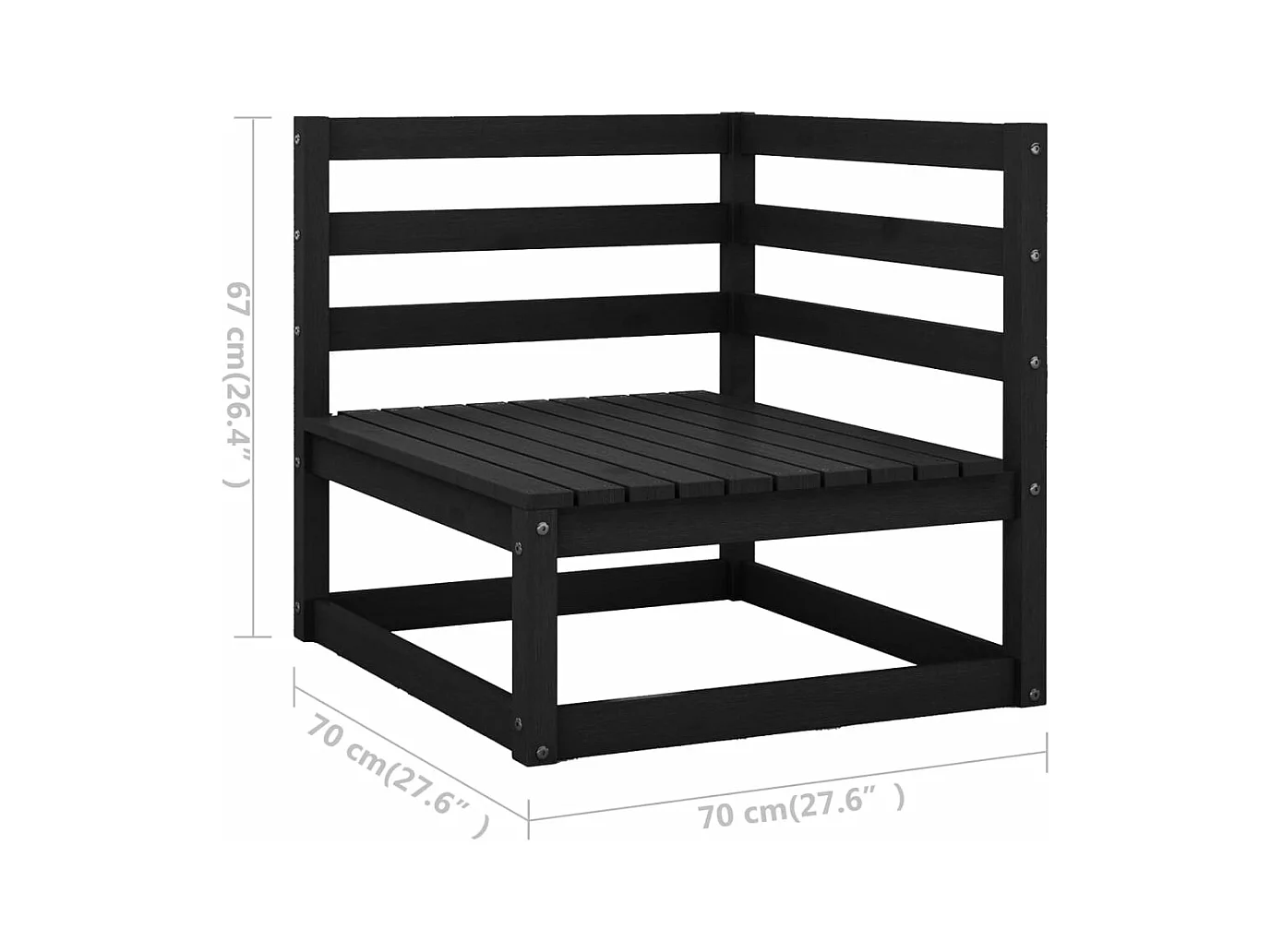 Set Divani da Giardino 10 pz con Cuscini Massello di Pino Nero
