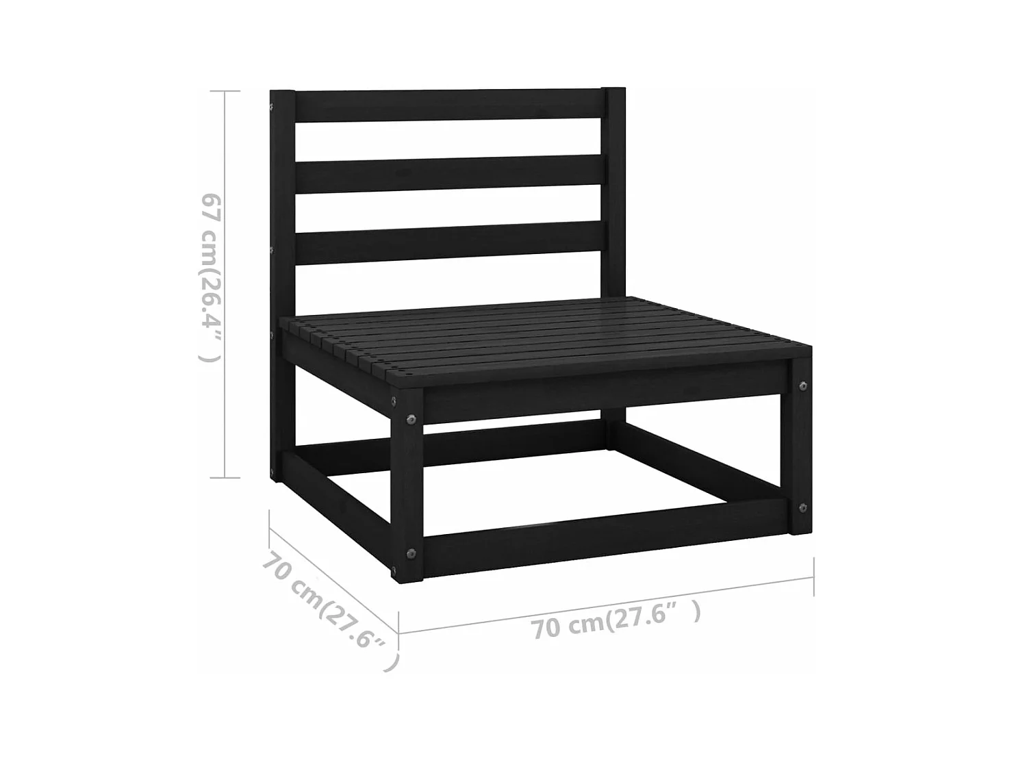 Set Divani da Giardino 10 pz con Cuscini Massello di Pino Nero