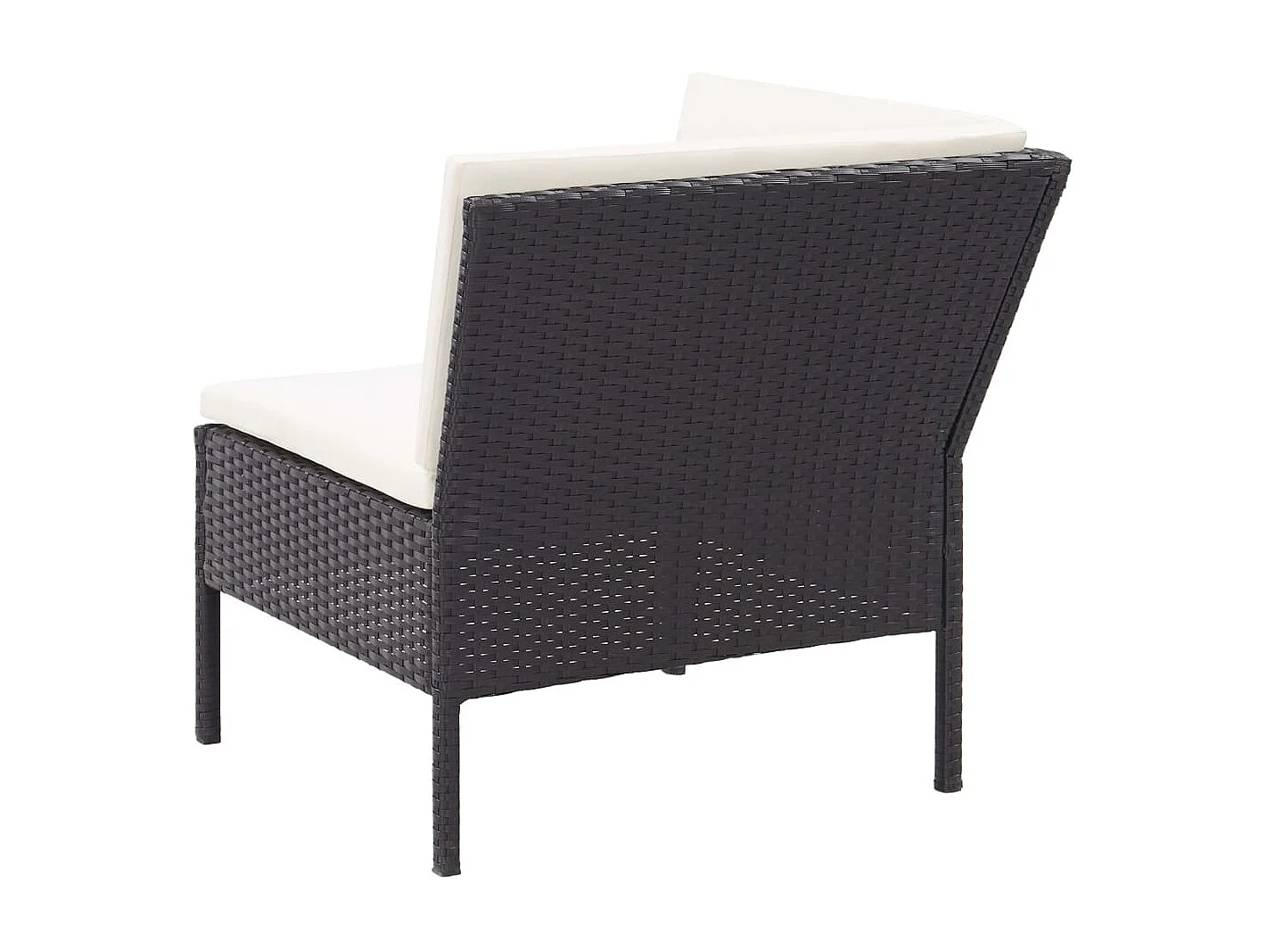 6 pcs conjunto lounge de jardim c/ almofadões vime PE preto