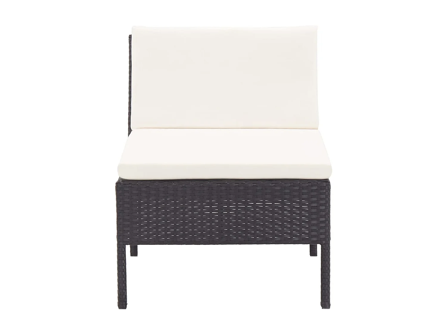 6 pcs conjunto lounge de jardim c/ almofadões vime PE preto