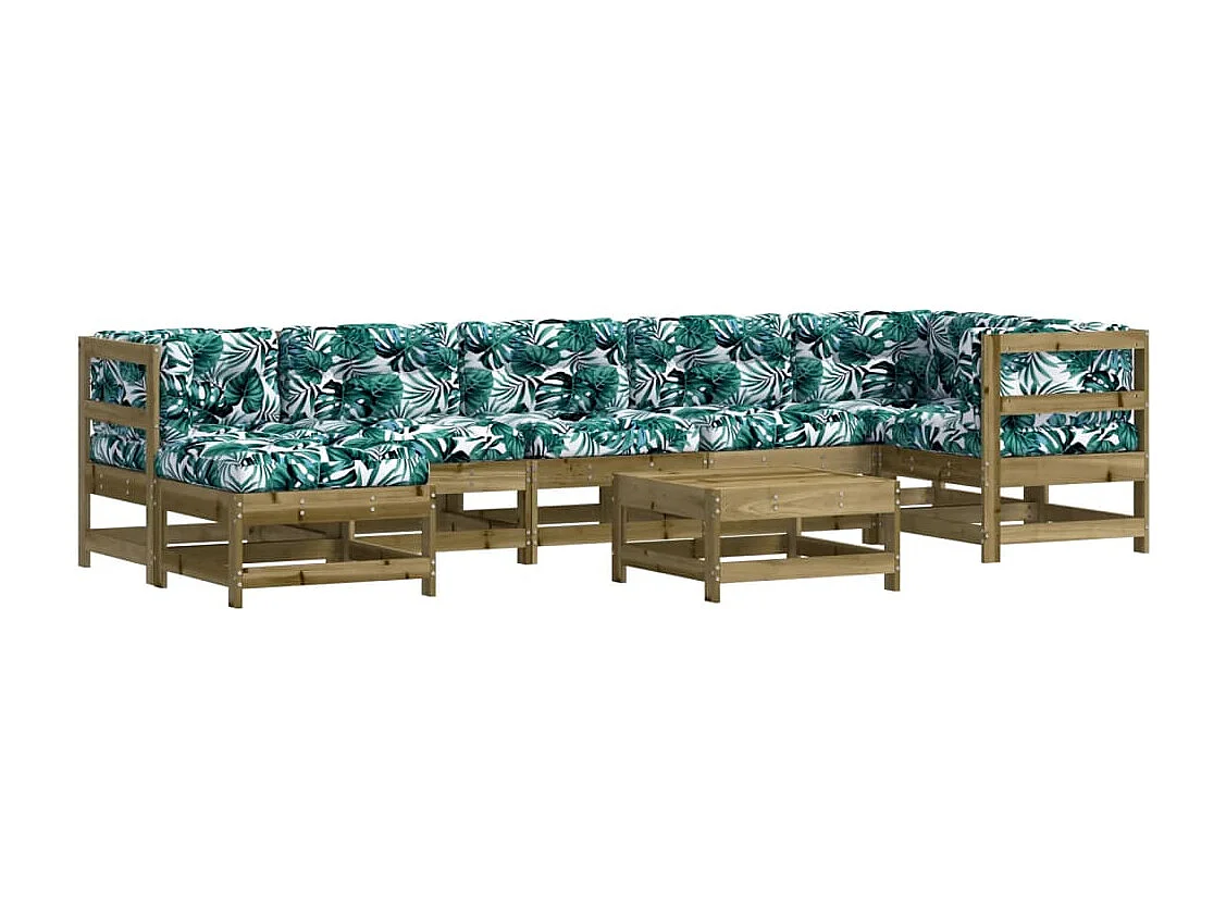 8-tlg. Garten-Lounge-Set mit Kissen Imprägniertes Kiefernholz