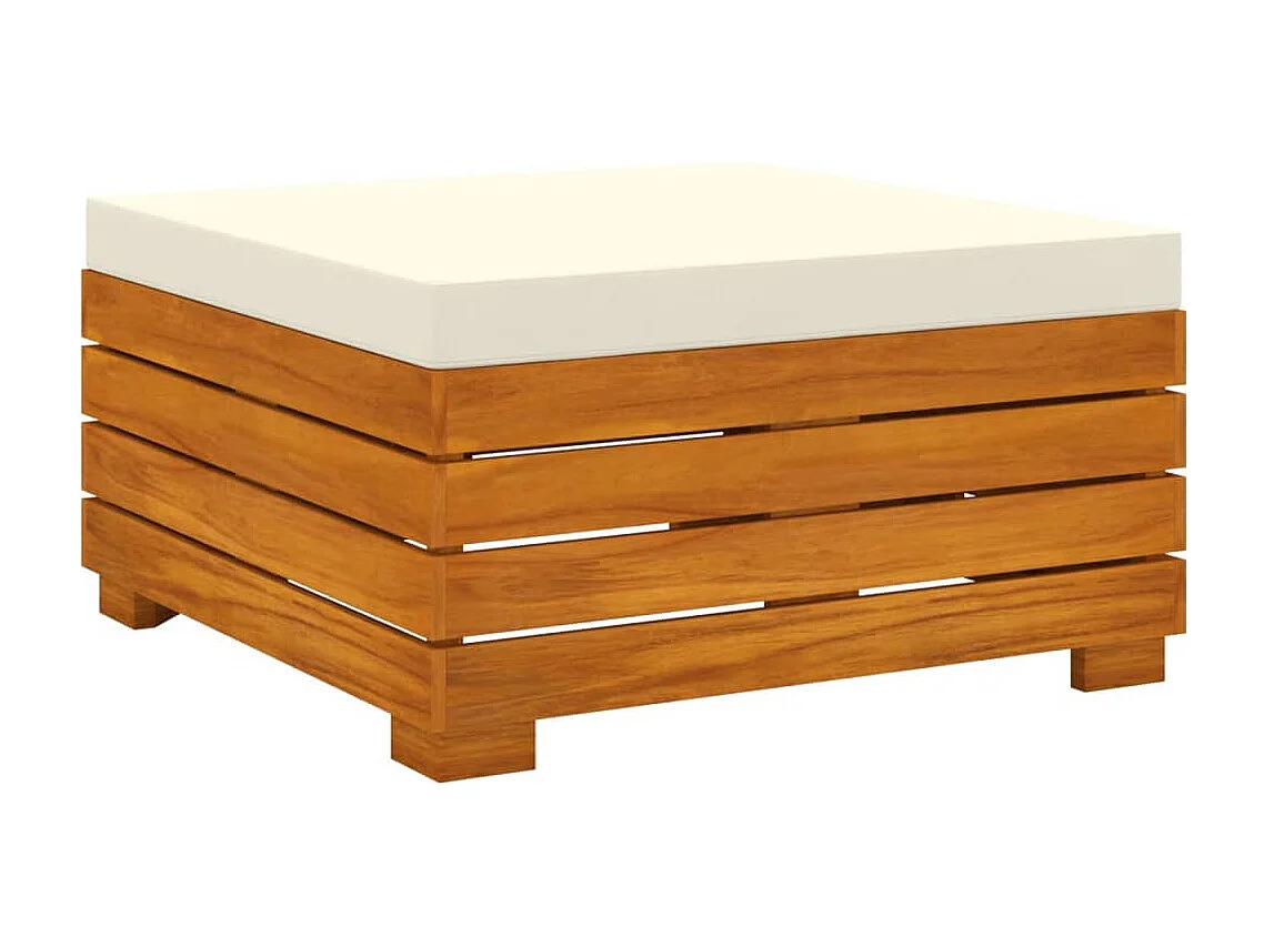 4 pcs conj. lounge jardim c/ almofadões madeira acácia maciça