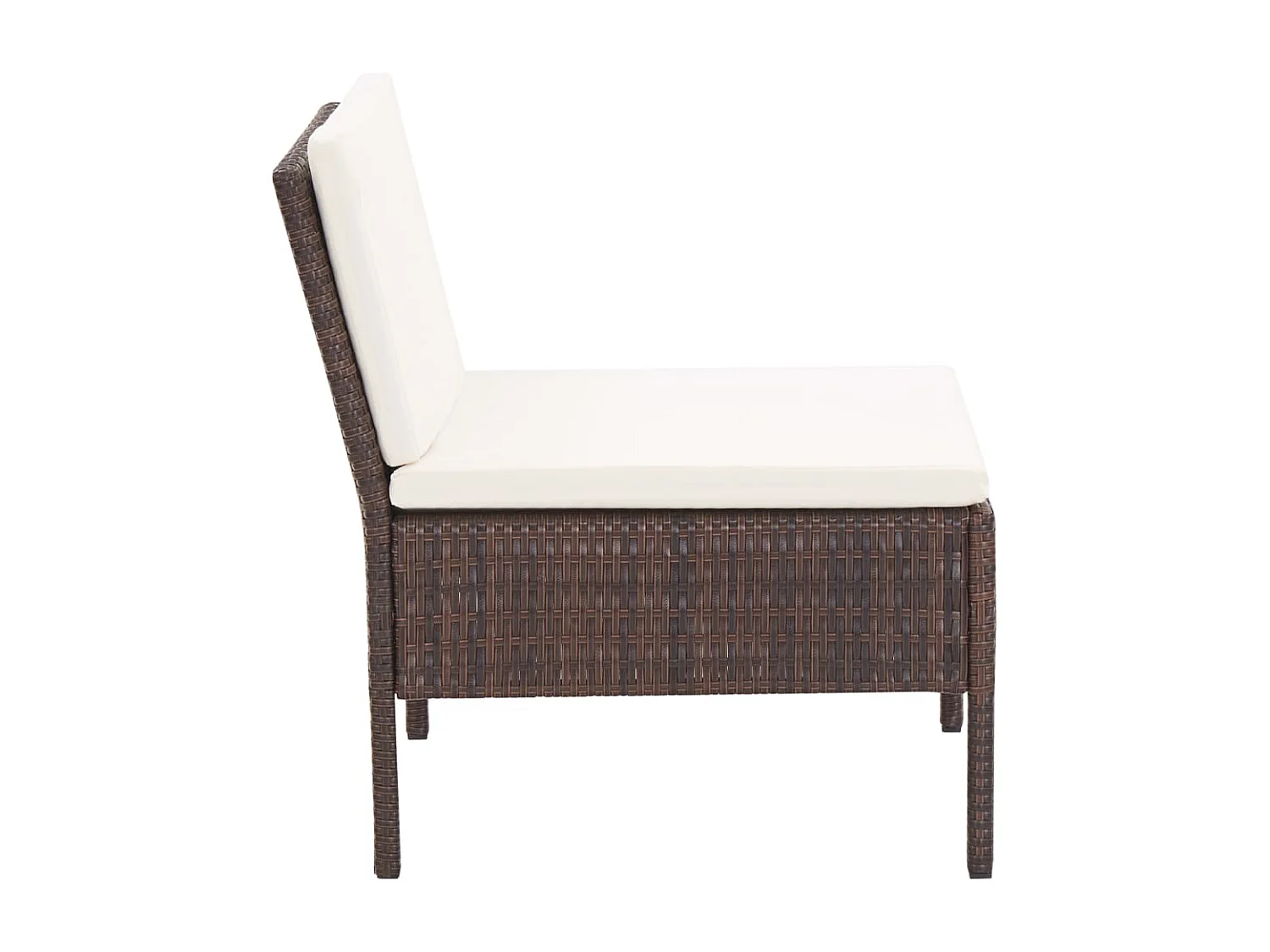 3-delige Loungeset met kussens poly rattan bruin