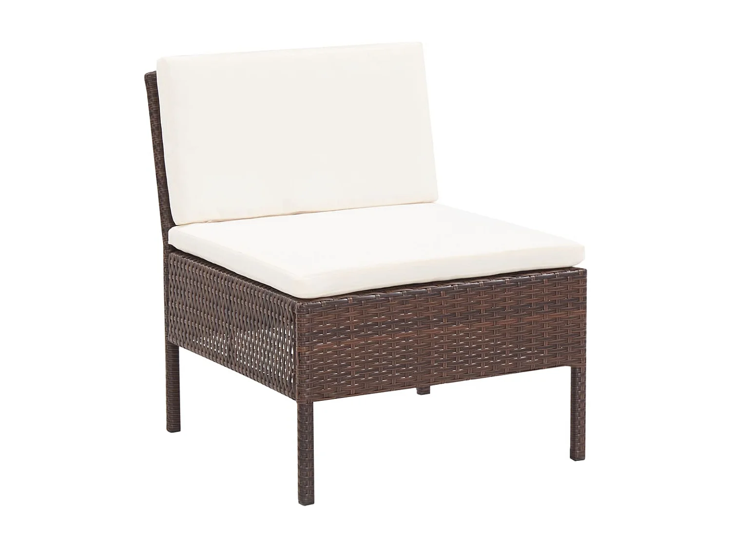 Salon de jardin 3 pcs avec coussins Résine tressée Marron