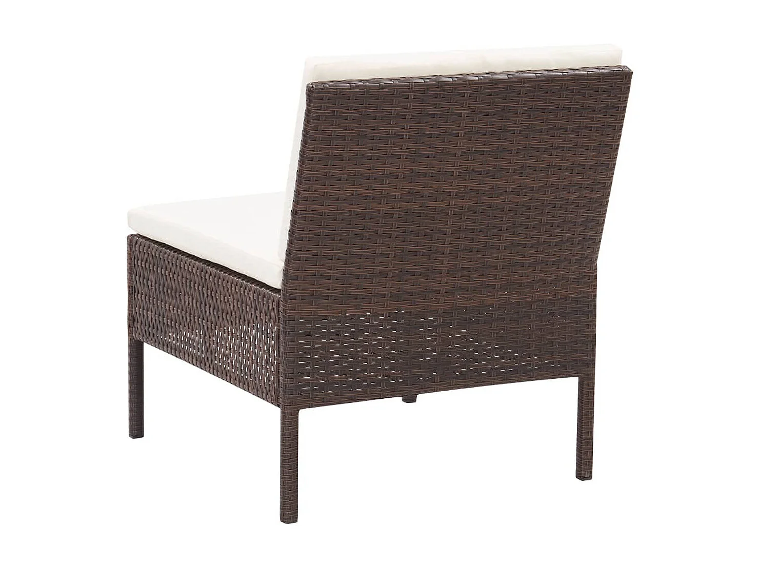 Salon de jardin 3 pcs avec coussins Résine tressée Marron