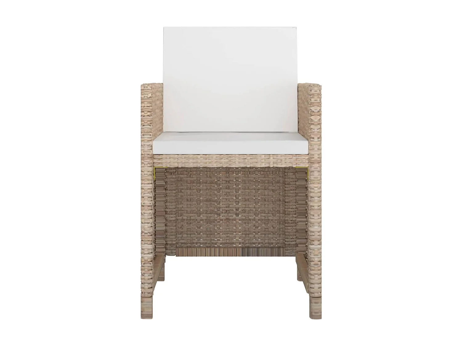 Ensemble à manger d'extérieur avec coussins 5 pcs Rotin Beige