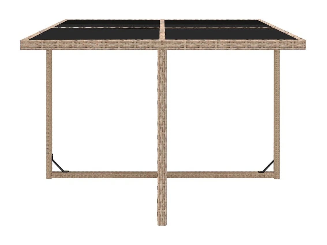 Ensemble à manger d'extérieur avec coussins 5 pcs Rotin Beige