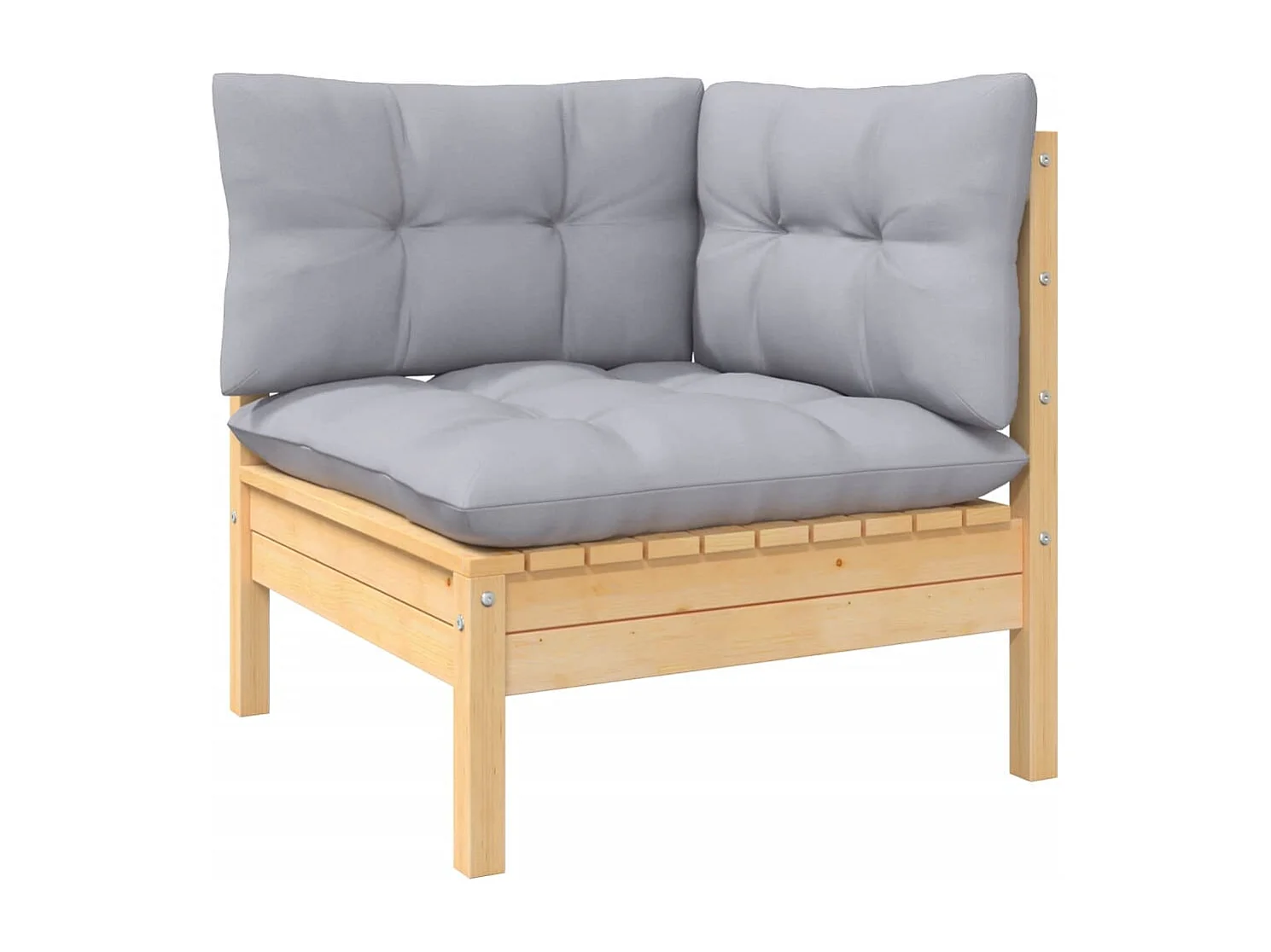 9 pcs conjunto lounge de jardim c/ almofadões cinzentos pinho