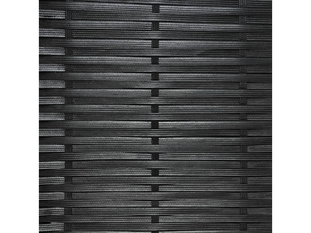 3 pcs conjunto bistrô com almofadões vime PE preto