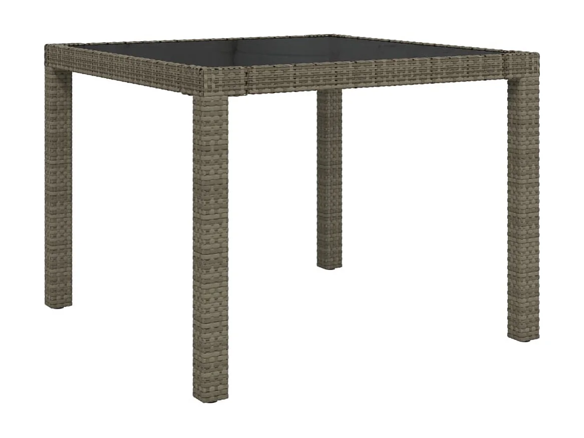 5pcs conjunto de jantar p/ exterior c/ almofadões vime PE cinza