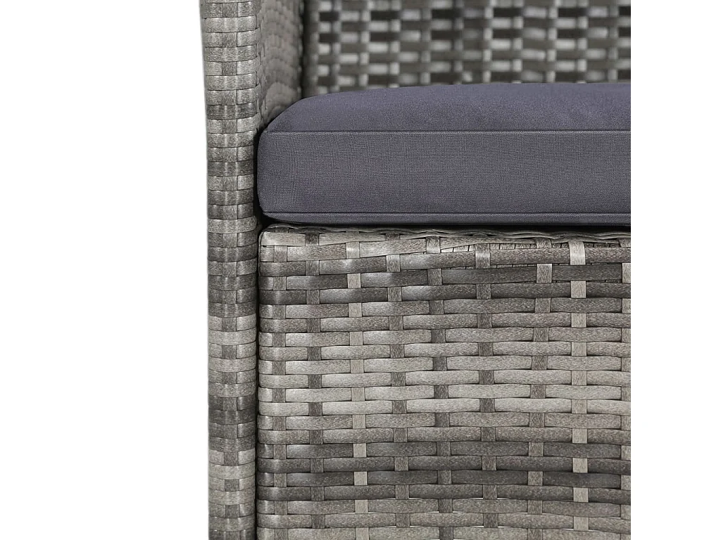 Ensemble à manger d'extérieur 11pc coussins Résine tressée Gris