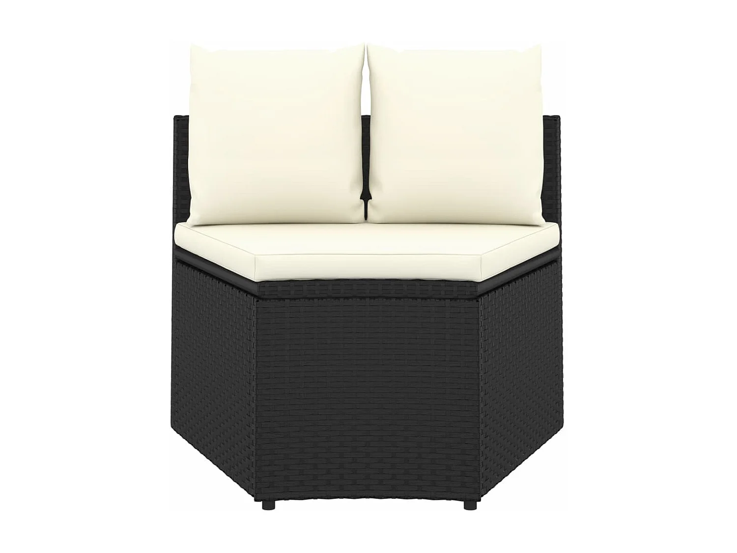 Salon de jardin 5 pcs avec coussins Résine tressée Noir