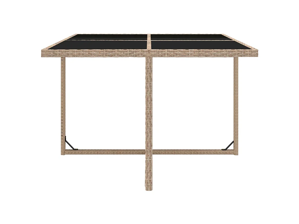 Set da Pranzo da Giardino 9 pz con Cuscini in Polyrattan Beige