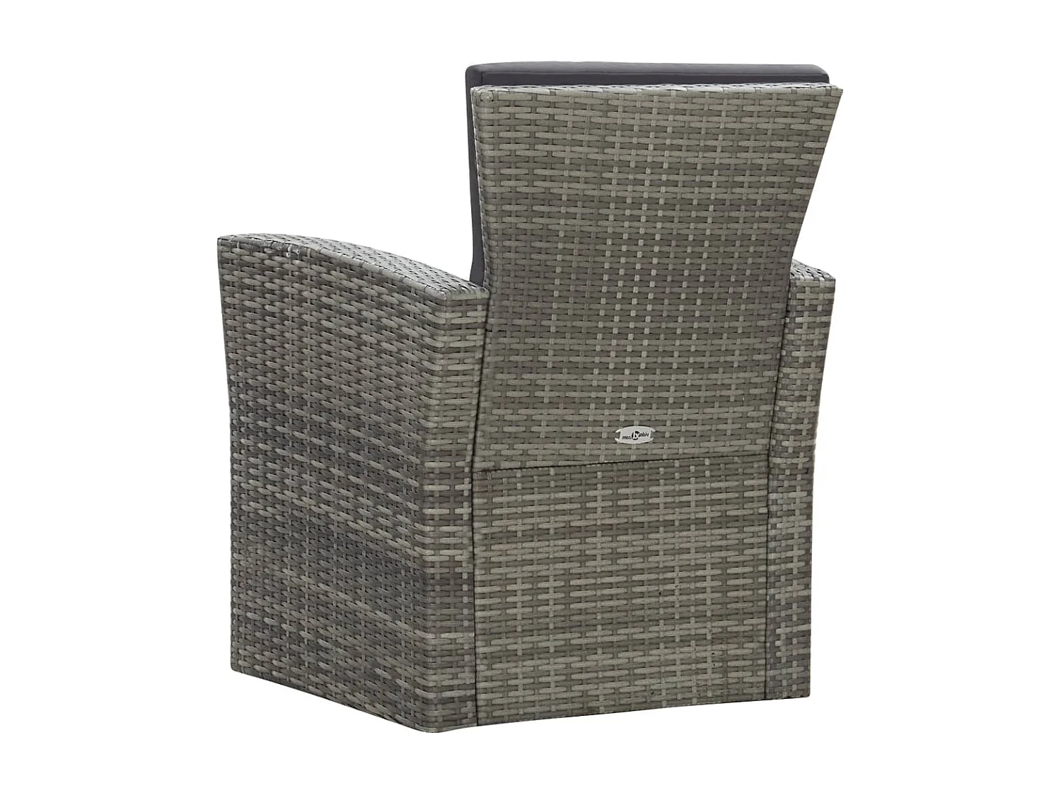 4-delige Loungeset met kussens poly rattan grijs