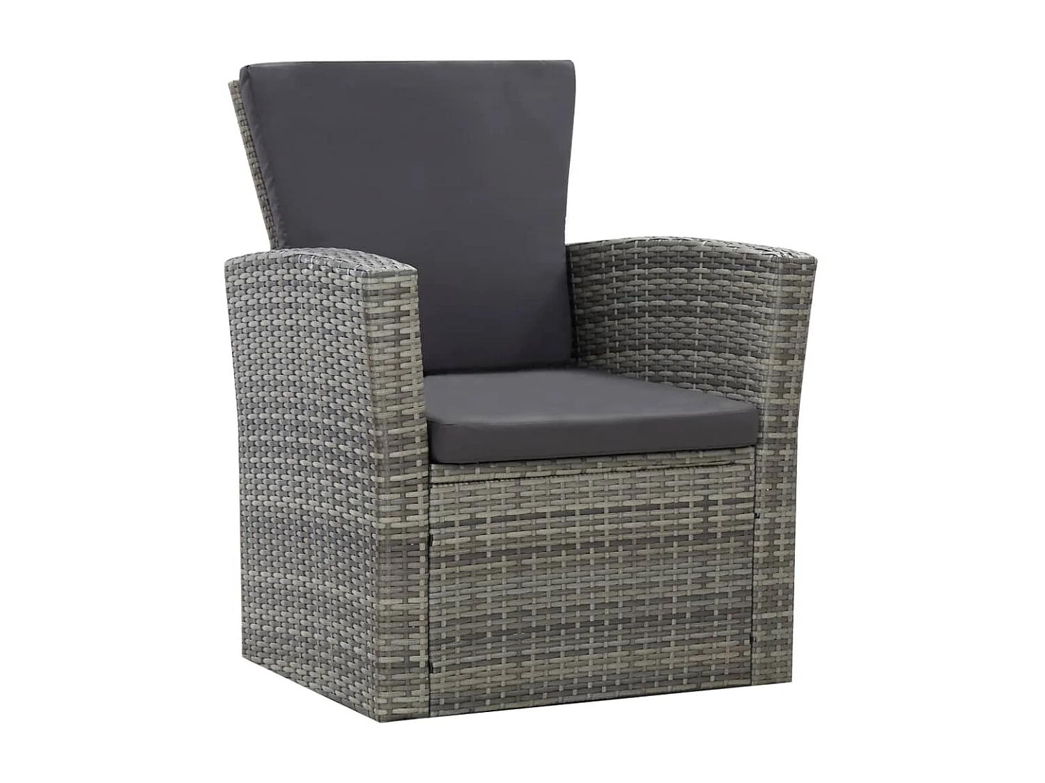 4-tlg. Garten-Lounge-Set mit Kissen Poly Rattan Grau