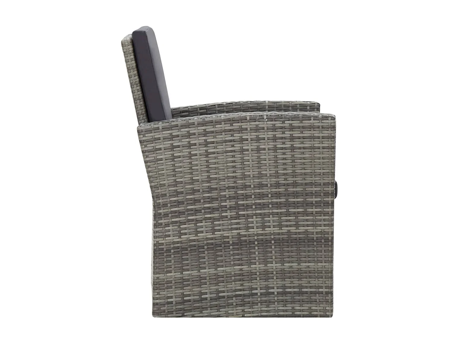 4-tlg. Garten-Lounge-Set mit Kissen Poly Rattan Grau