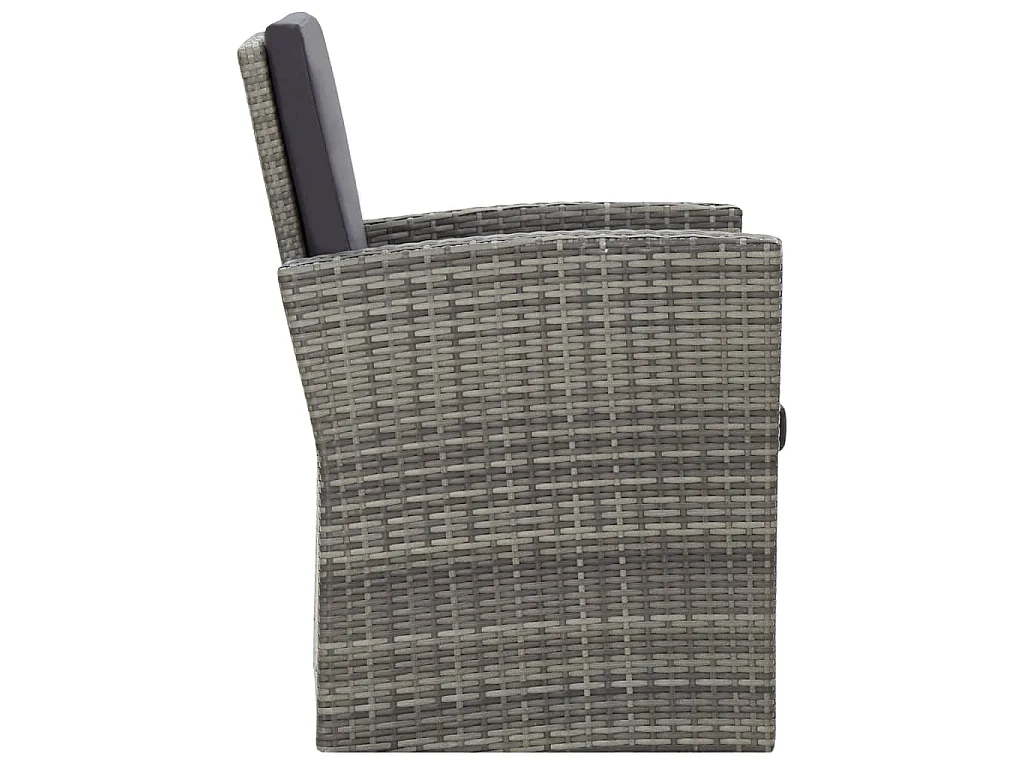 Set Divani da Giardino 4 pz con Cuscini in Polyrattan Grigio