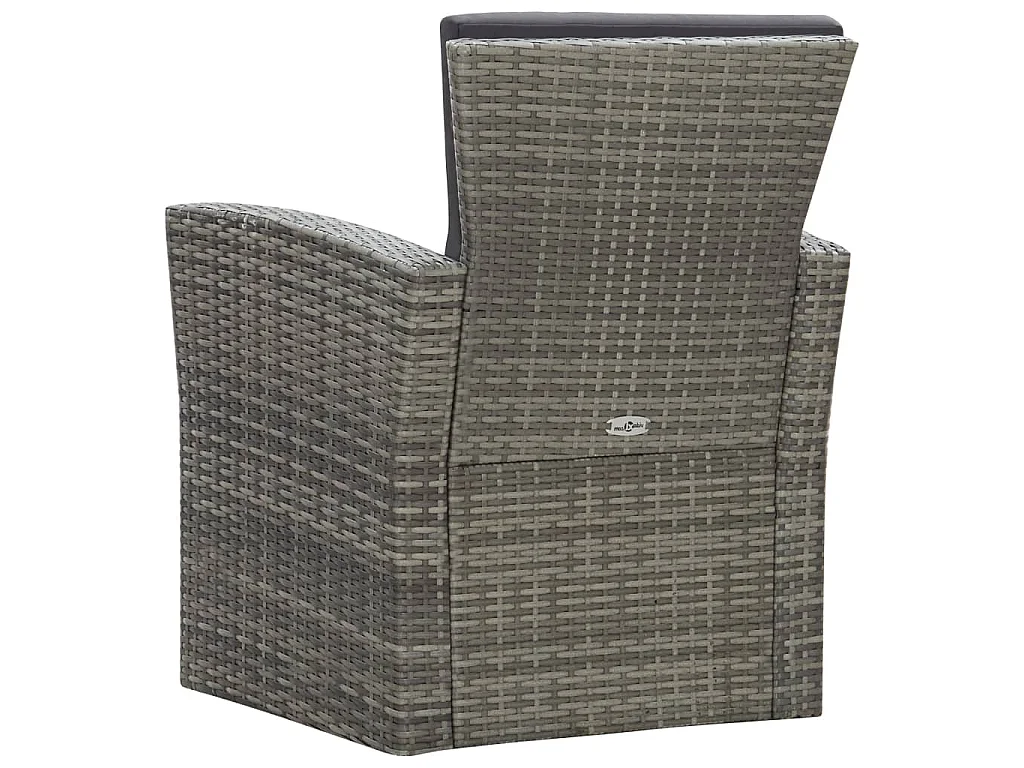 Set Divani da Giardino 4 pz con Cuscini in Polyrattan Grigio