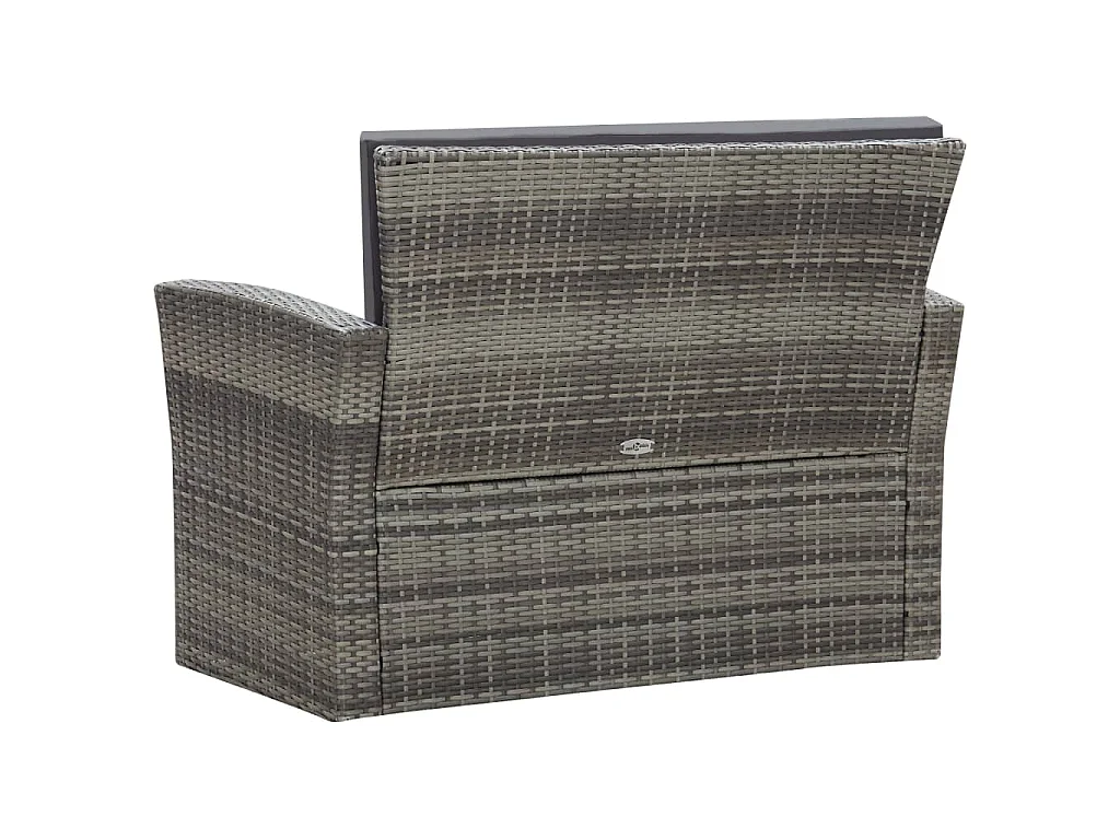 Set Divani da Giardino 4 pz con Cuscini in Polyrattan Grigio