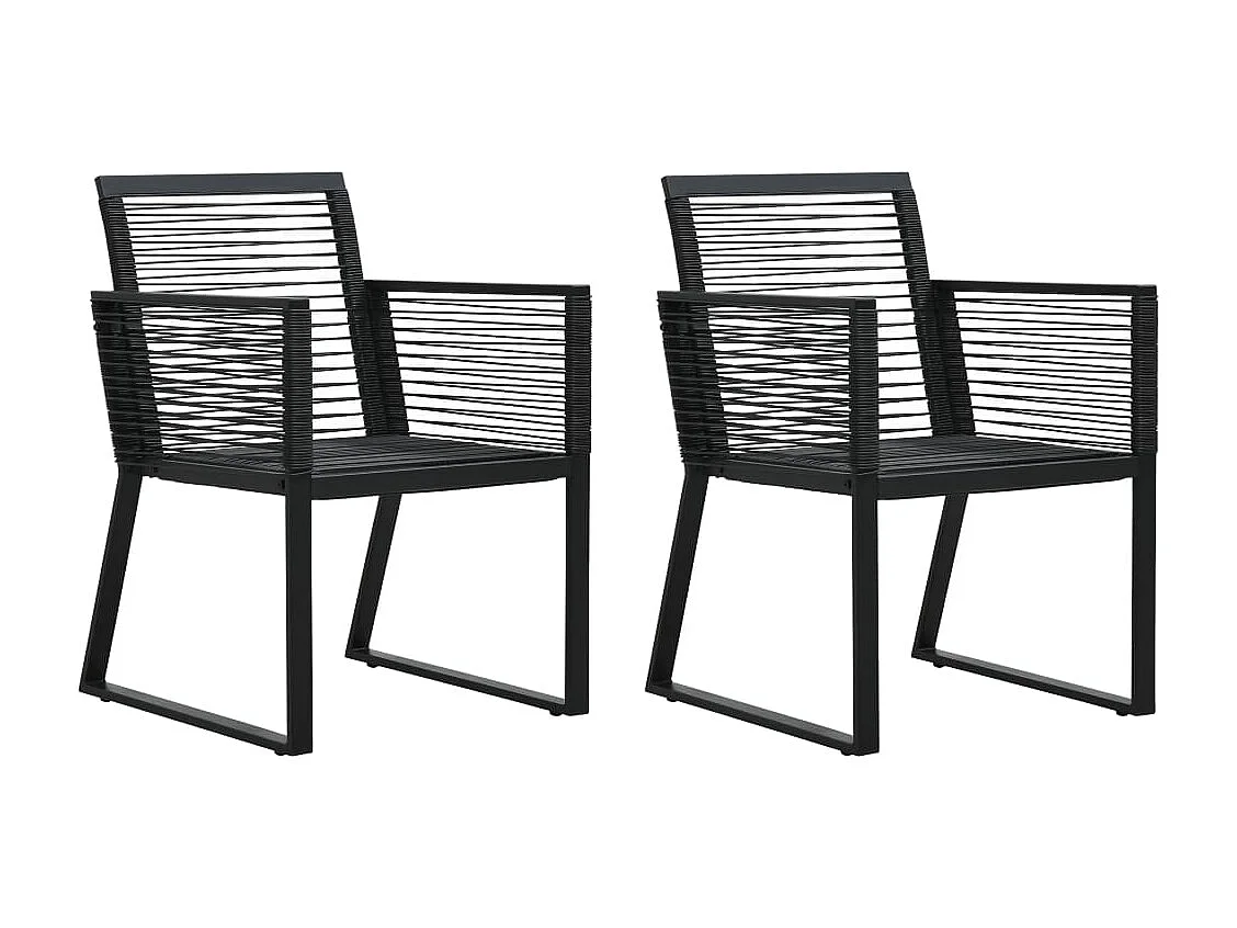 Ensemble à manger d'extérieur 3 pcs Rotin PVC Noir