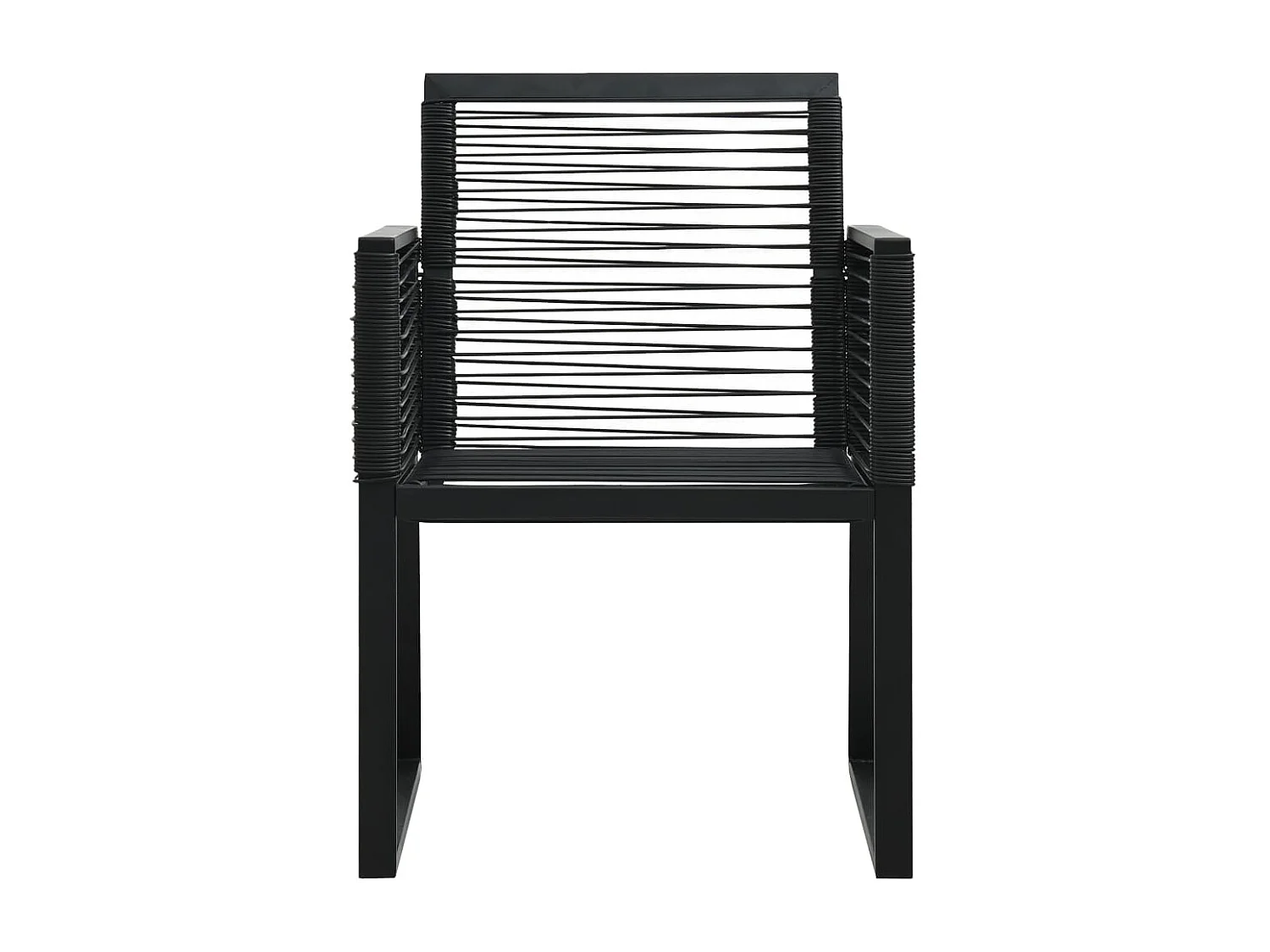 Ensemble à manger d'extérieur 3 pcs Rotin PVC Noir