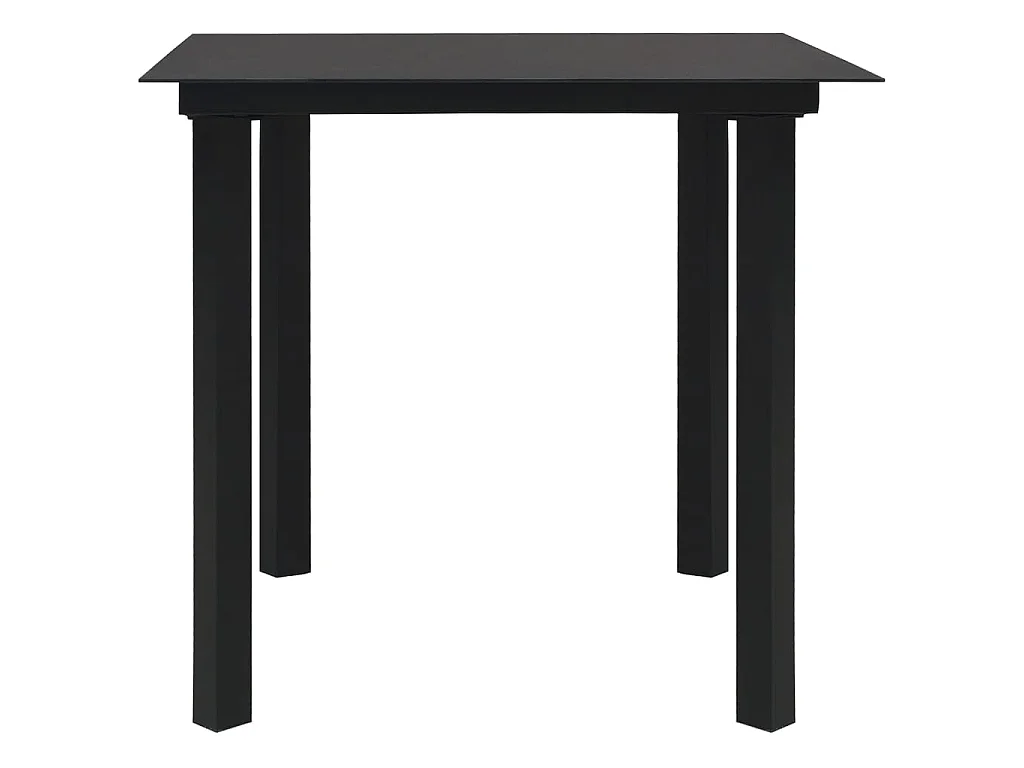 3-tlg. Garten-Essgruppe PVC Rattan Schwarz