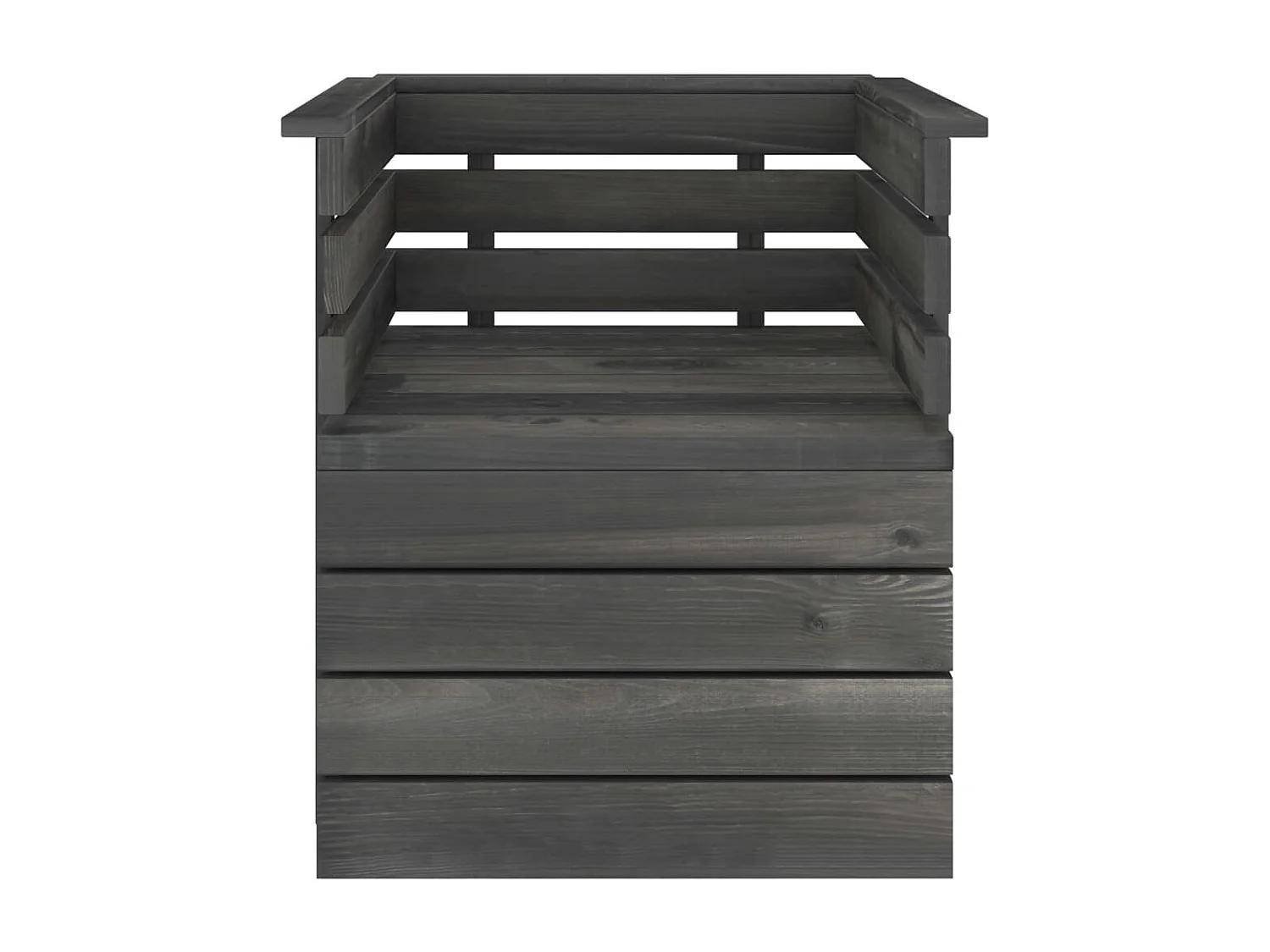 Salon palette de jardin 5 pcs Bois de pin massif Gris foncé