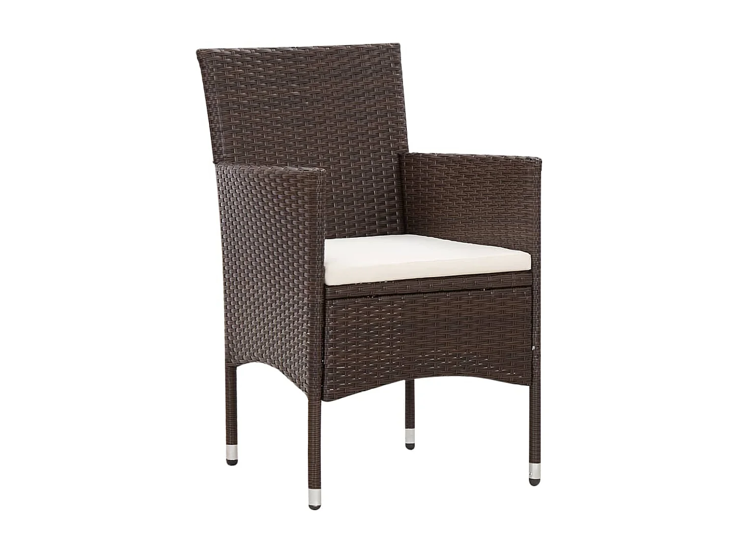 Salon de jardin 4 pcs avec coussins Résine tressée Marron