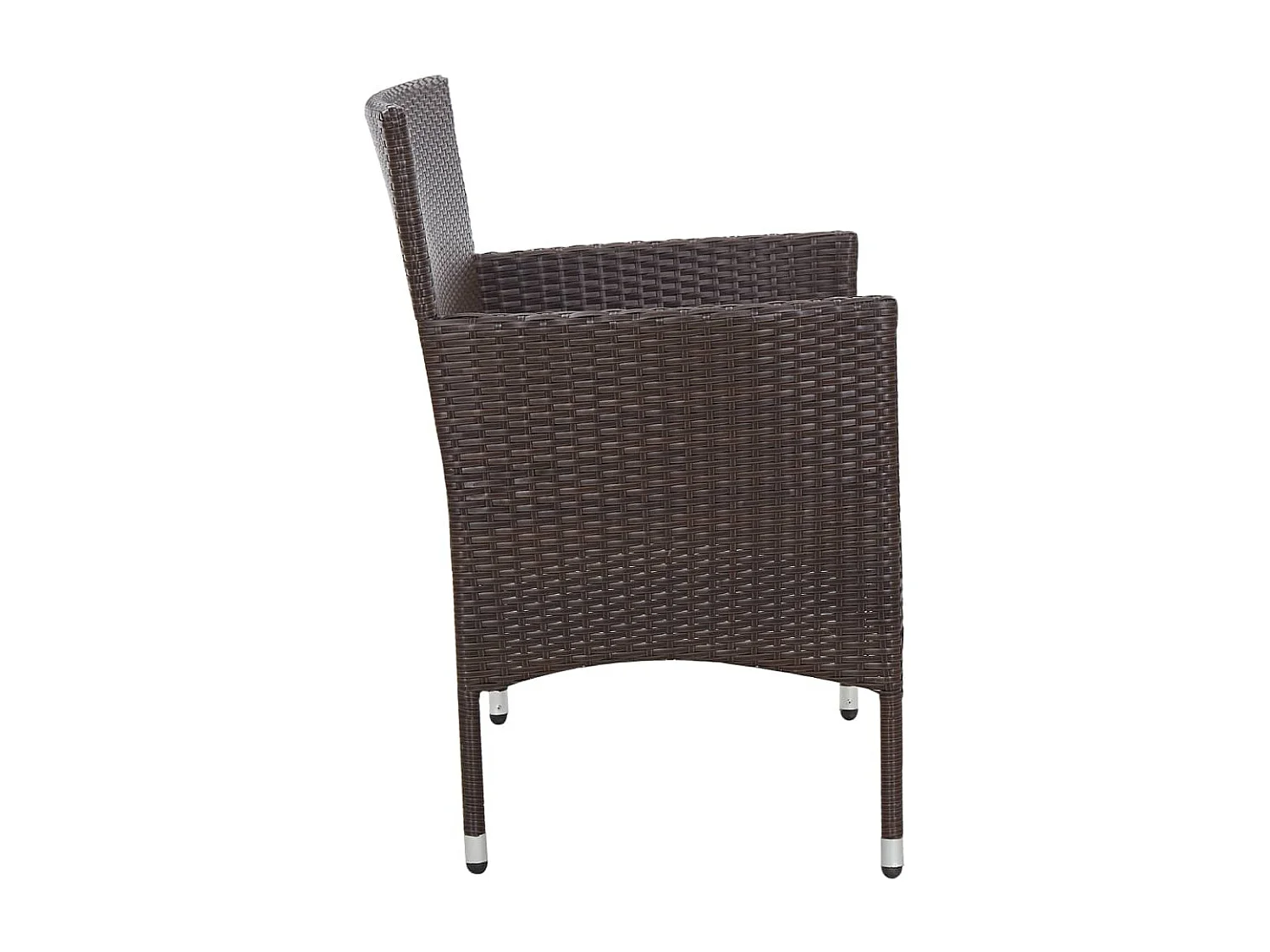 Salon de jardin 4 pcs avec coussins Résine tressée Marron