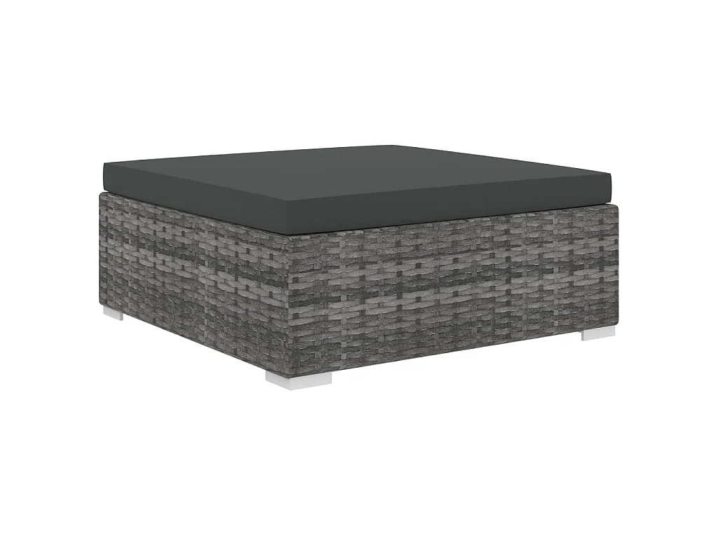 Set Divani da Giardino 5 pz con Cuscini in Polyrattan Grigio