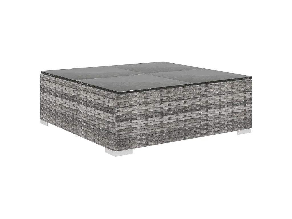 Set Divani da Giardino 5 pz con Cuscini in Polyrattan Grigio