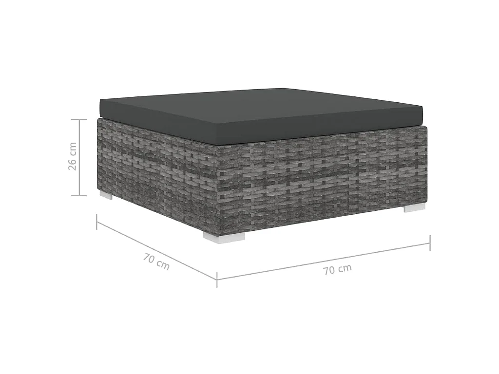 Set Divani da Giardino 5 pz con Cuscini in Polyrattan Grigio