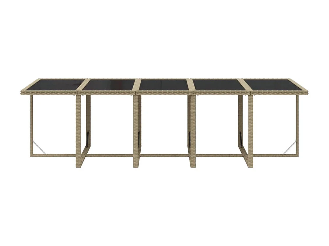 Ensemble à manger de jardin coussins 15pcs Résine tressée Beige