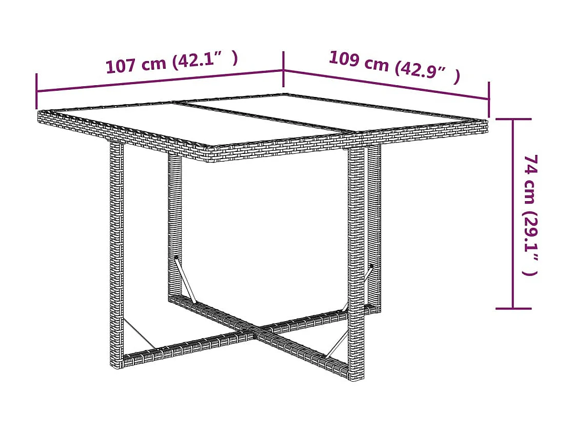 5-tlg. Garten-Essgruppe mit Kissen Poly Rattan Braun