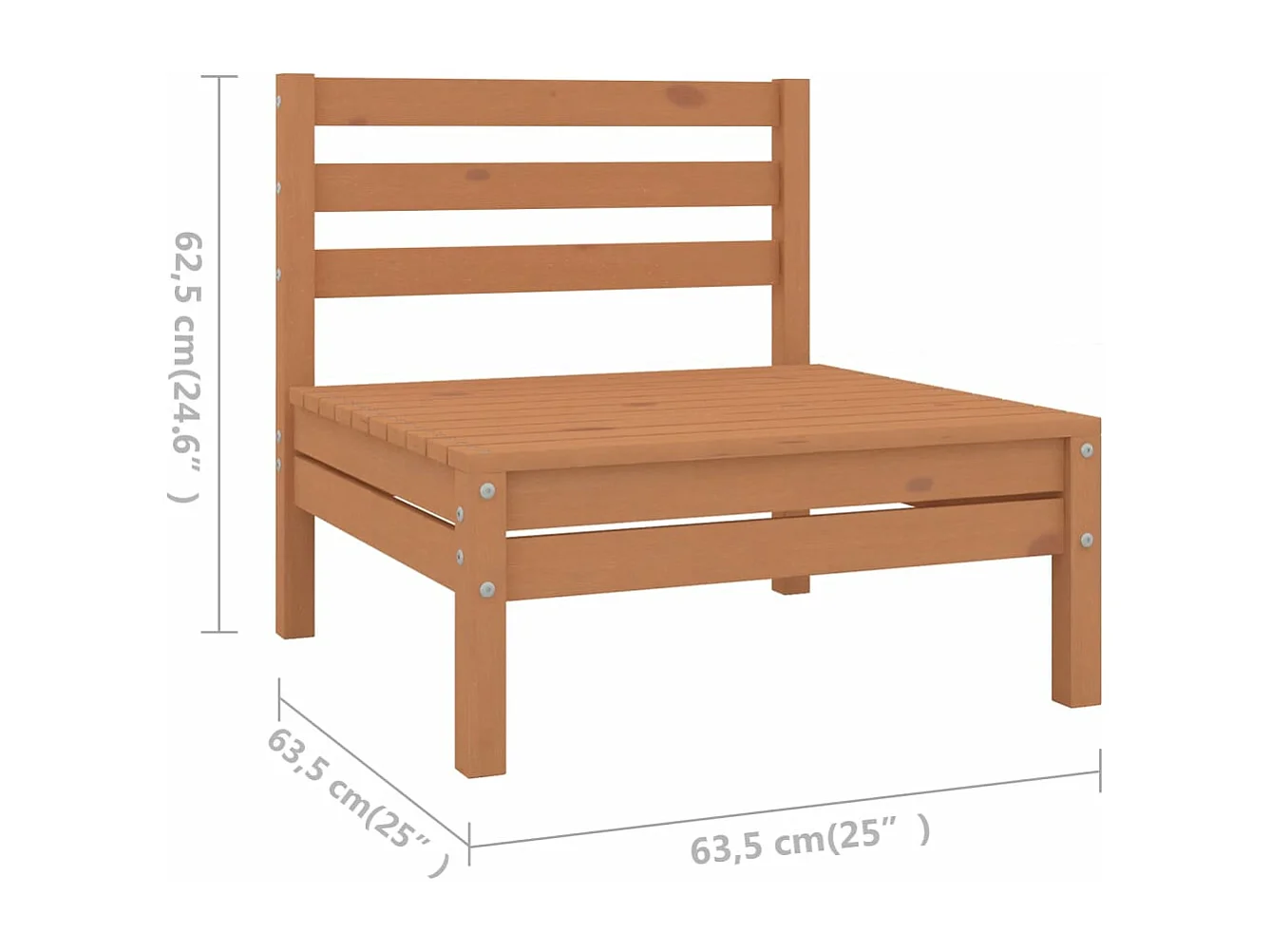 Salon de jardin 9 pcs Bois de pin massif Marron miel