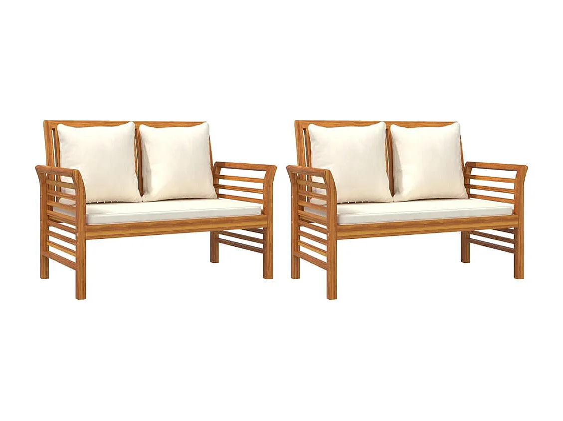 3 pcs conjunto lounge de jardim c/ almofadões acácia maciça