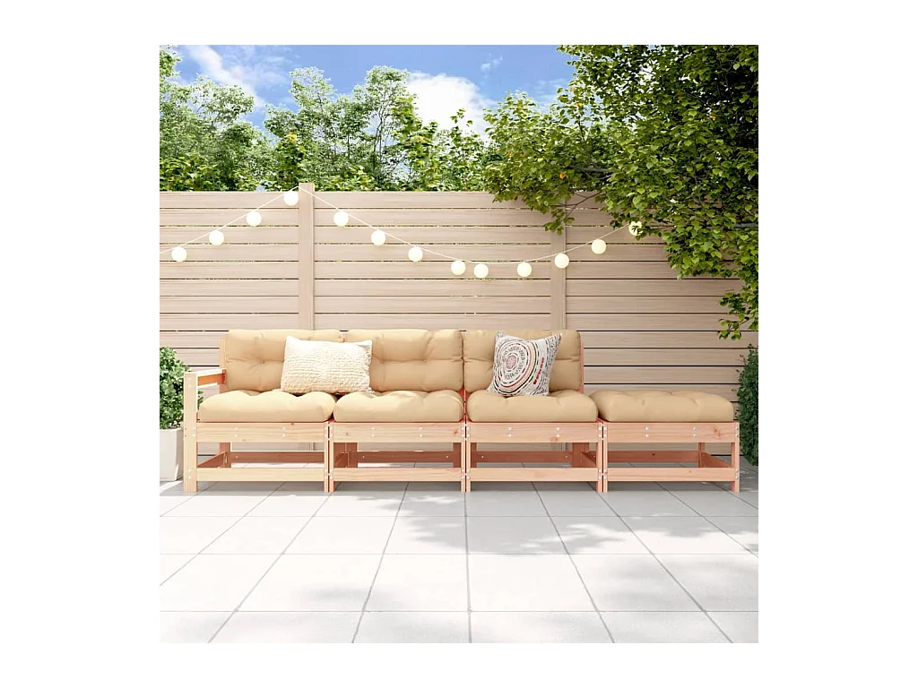 4-delige Loungeset massief grenenhout
