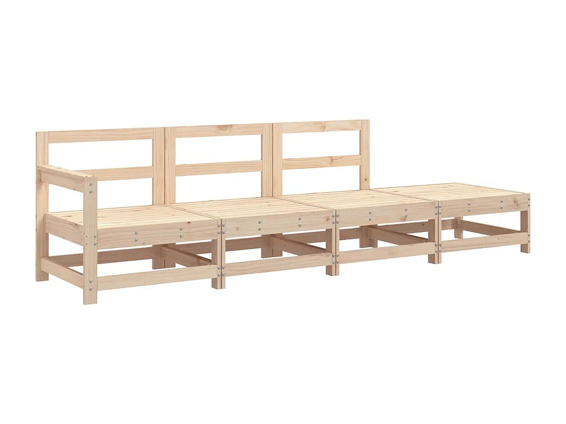 4-delige Loungeset massief grenenhout