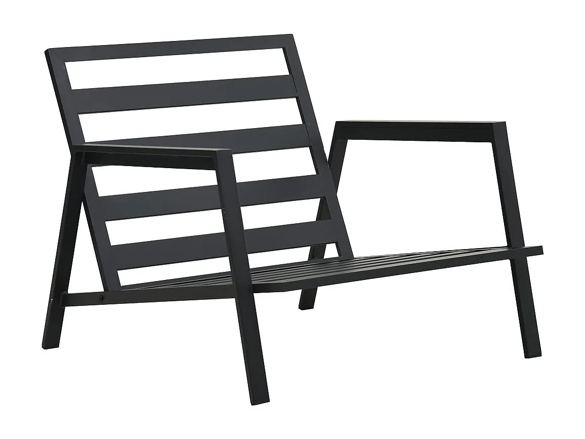 Set Divani da Giardino 5 pz con Cuscini Alluminio Grigio Scuro