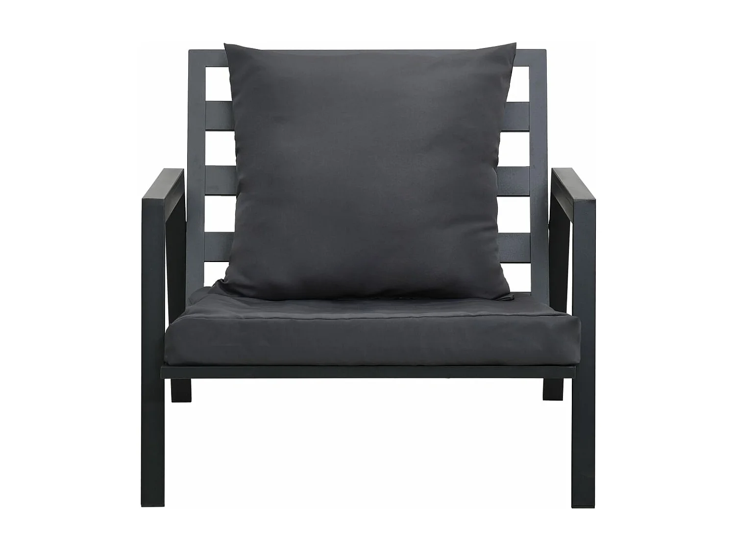 Set Divani da Giardino 5 pz con Cuscini Alluminio Grigio Scuro