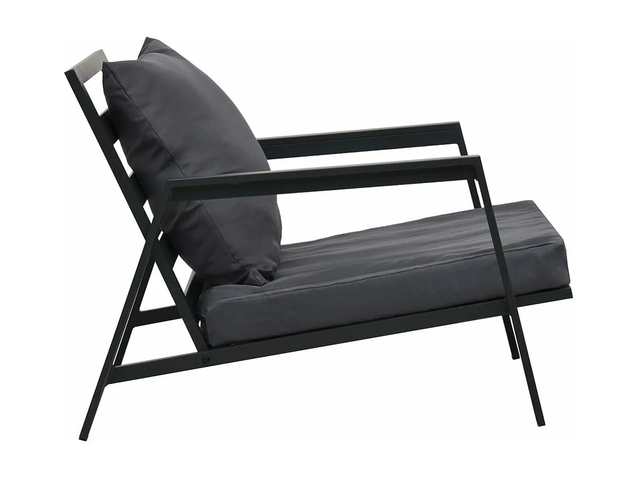 Set Divani da Giardino 5 pz con Cuscini Alluminio Grigio Scuro