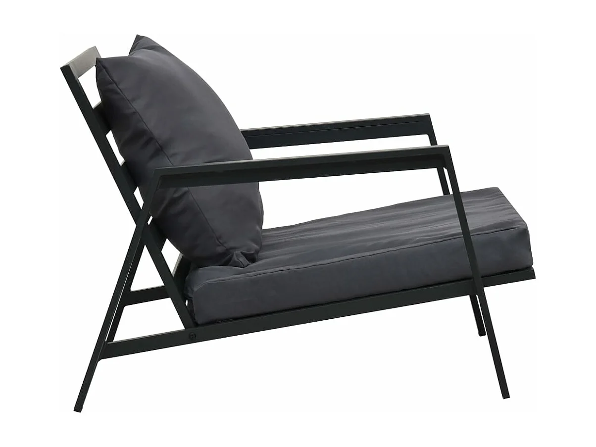 5-tlg. Garten-Lounge-Set mit Auflagen Aluminium Dunkelgrau